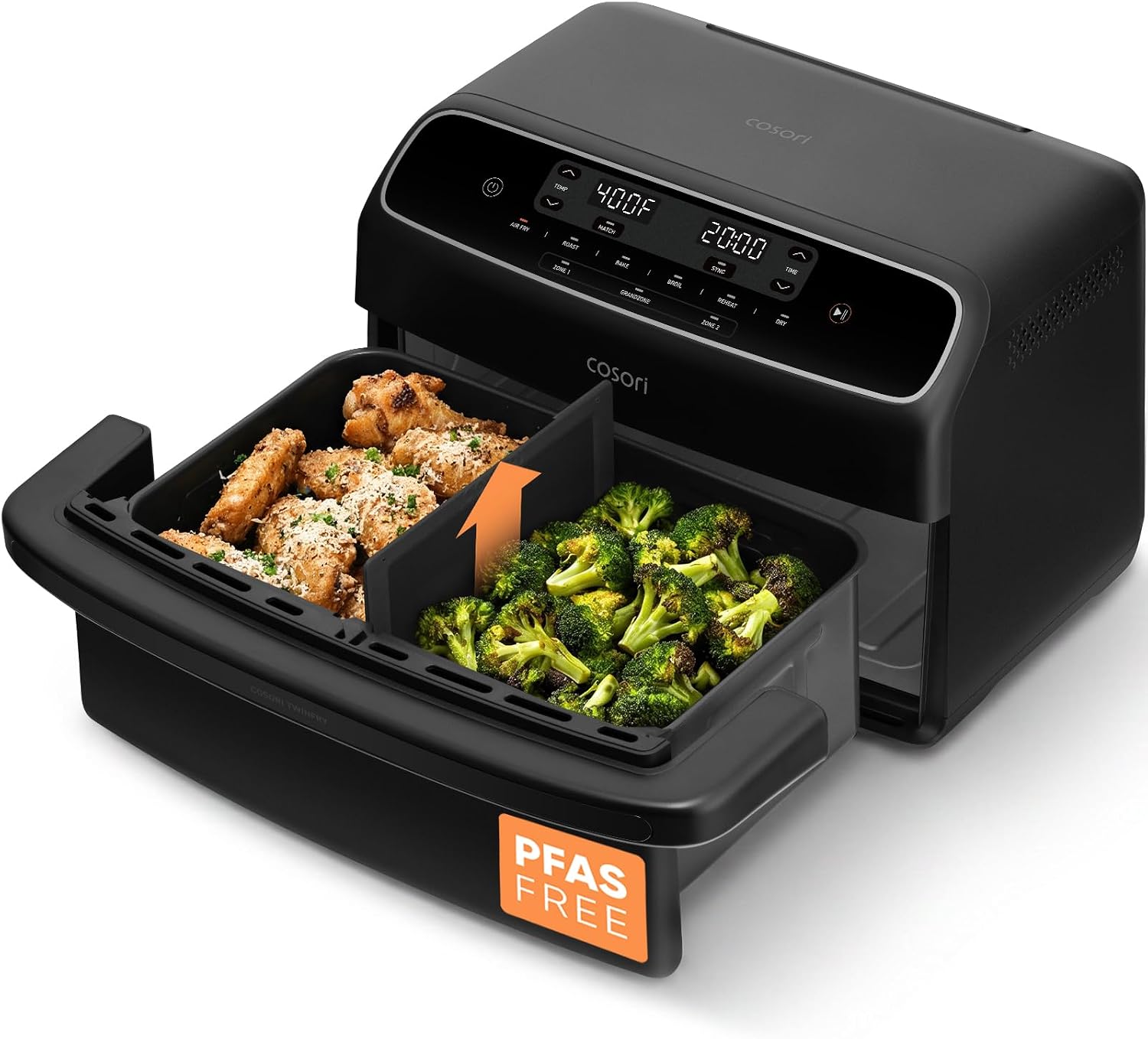 COSORI TWINFRY 9-Quart Double Air Fryer features